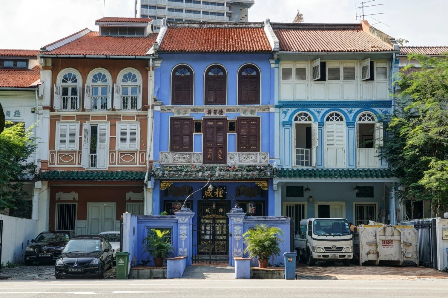 Blue facade of NUS Baba House