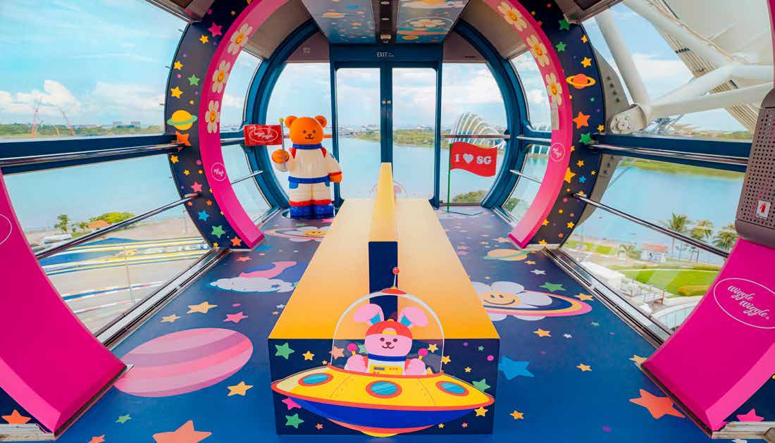 A themed Singapore Flyer capsule interior